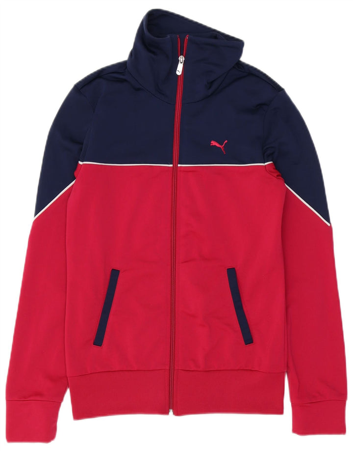 Puma træningsdragt topjakke til kvinder UK 8 Small Pink Colourblock Polyester