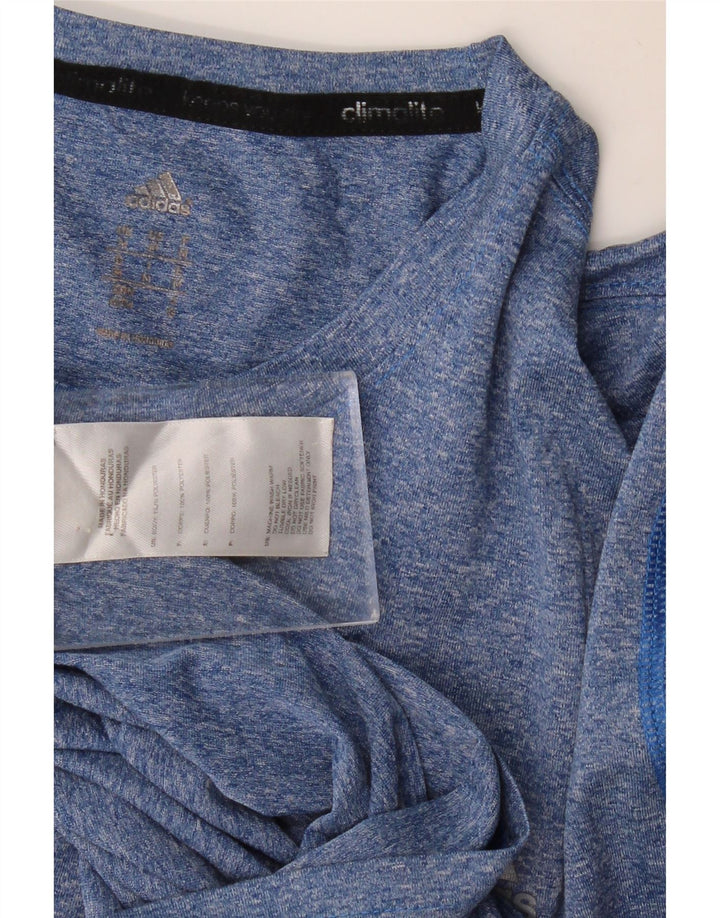 ADIDAS Herre Climalite T-Shirt Top Medium Blue Flecked Polyester