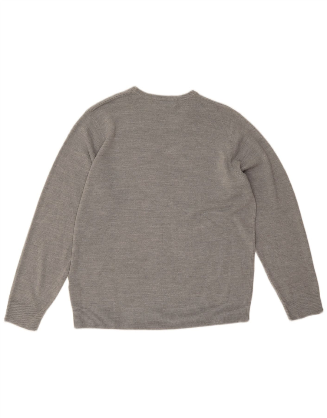 Marks & Spencer Herre sweater med rund hals, stor grå akryl