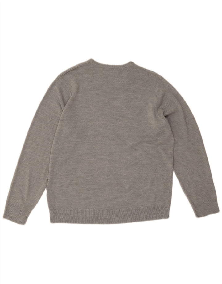 Marks & Spencer Herre sweater med rund hals, stor grå akryl