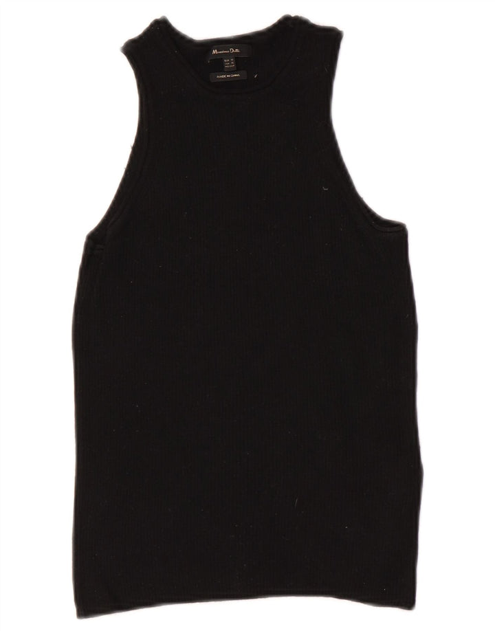 Massimo Dutti Dame Vest Top UK 4 XS Sort Uld