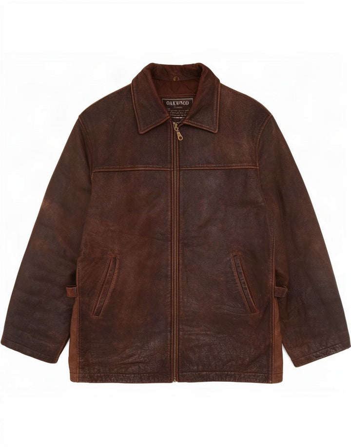 Oakwood Herre Læderjakke UK 38 Medium Brun