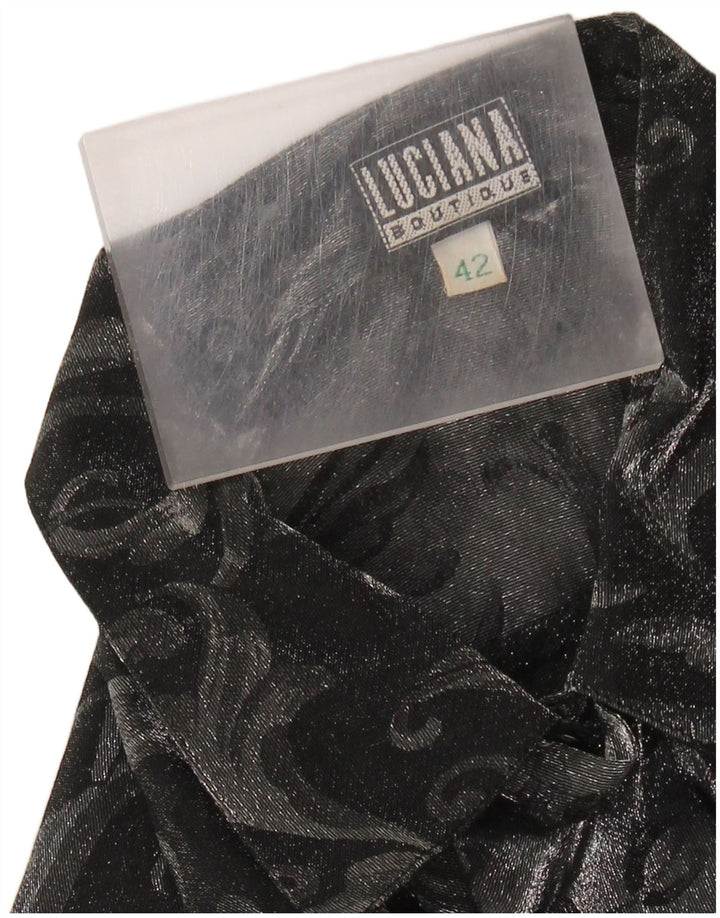 LUCIANA Dame flæse foran Bluse IT 42 Medium Grå Paisley