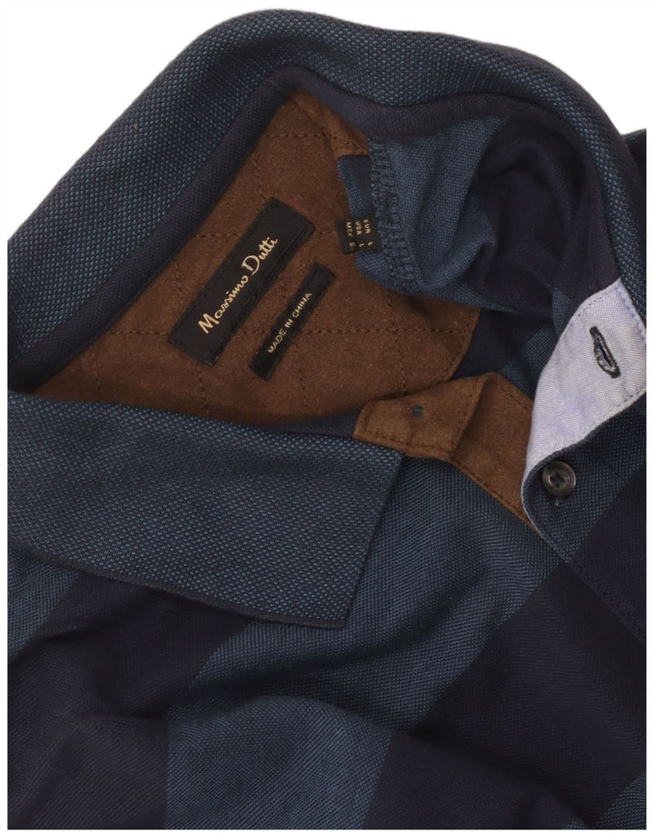 Massimo Dutti Langærmet herre poloshirt Stor marineblå stribet