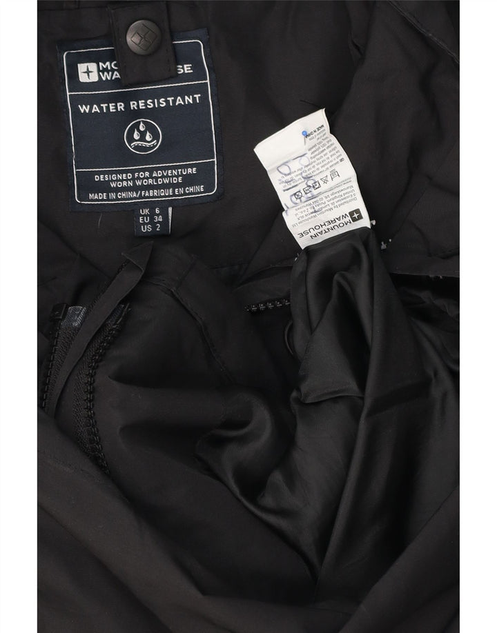 Mountain Warehouse Dame Regnjakke med hætte UK 6 XS Sort Polyester