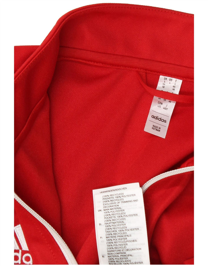 Adidas træningsdragt topjakke til kvinder UK 16/18 Stor rød polyester