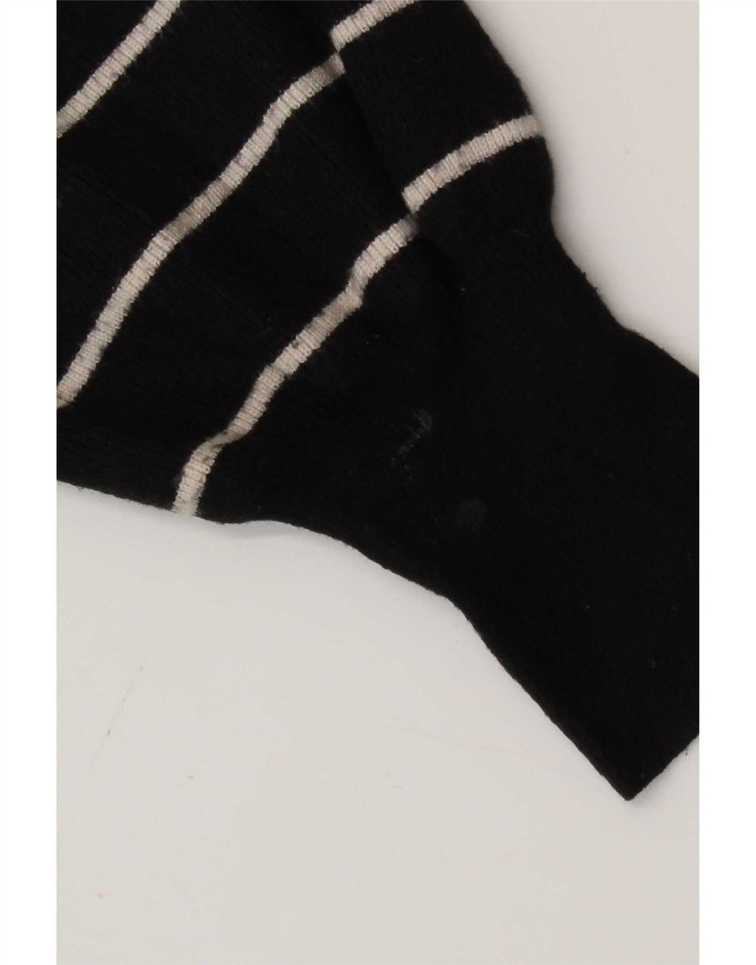 Marks & Spencer Dame Turtle Neck Jumper Sweater UK 16 Stor Sort Stribet