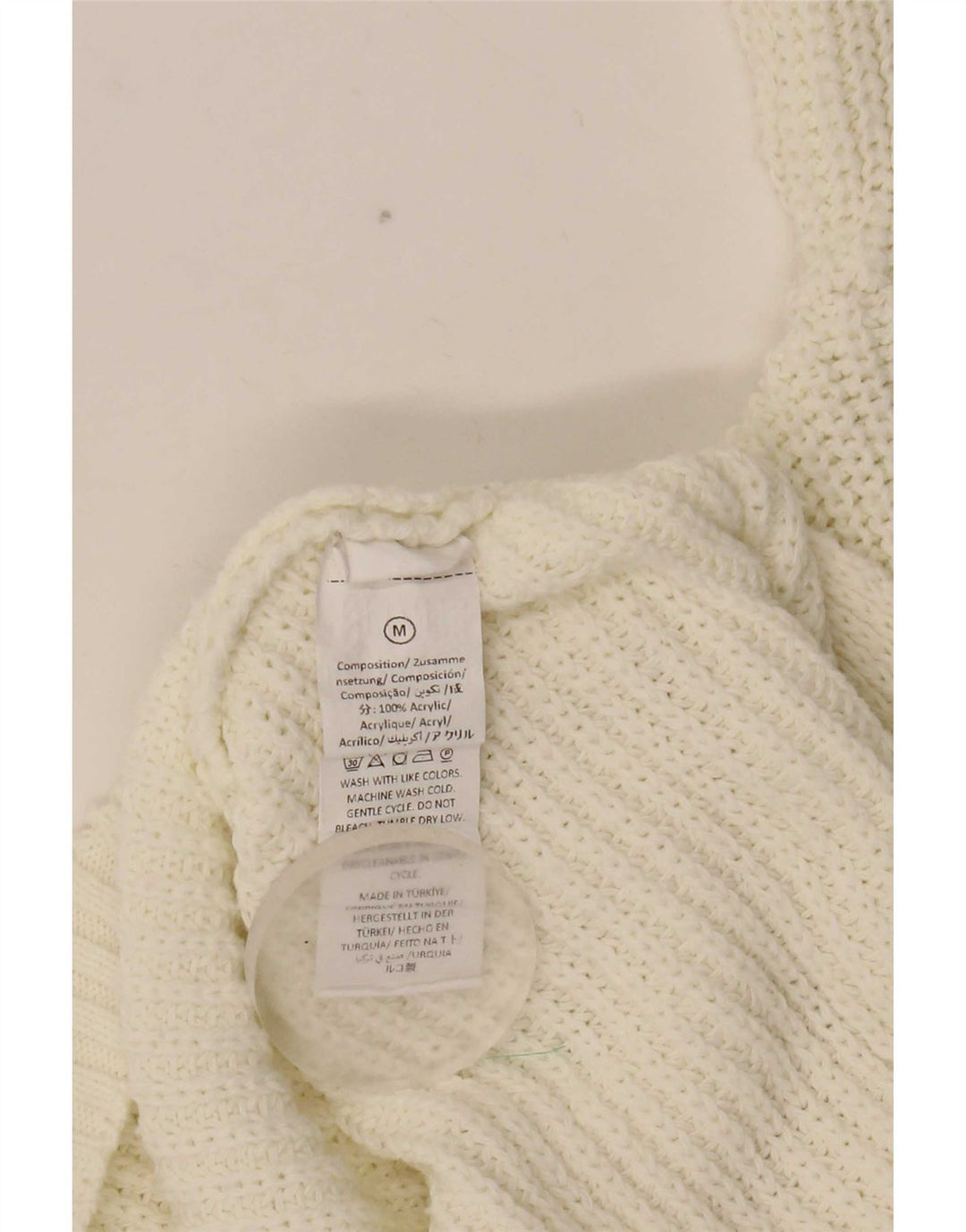 Vintage Dame Oversized Boat Neck Jumper Sweater UK 14 Medium White