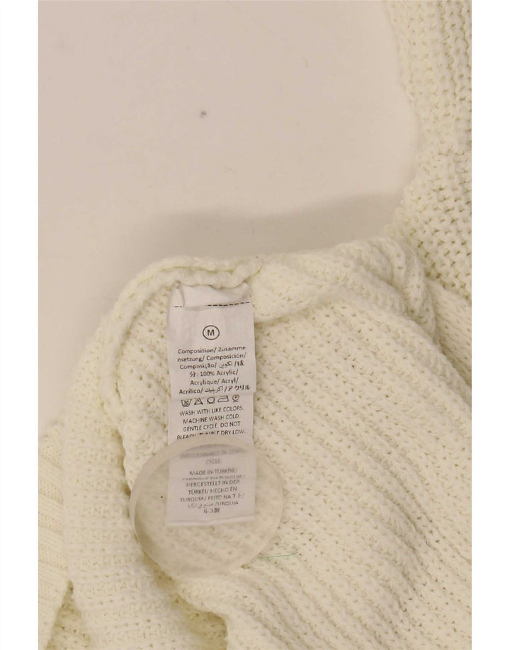 Vintage Dame Oversized Boat Neck Jumper Sweater UK 14 Medium White