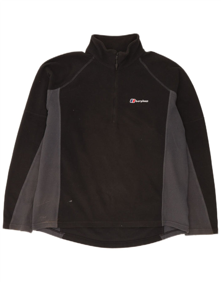 BERGHAUS Fleece Jumper med lynlås til mænd Large Black Colourblock Polyester