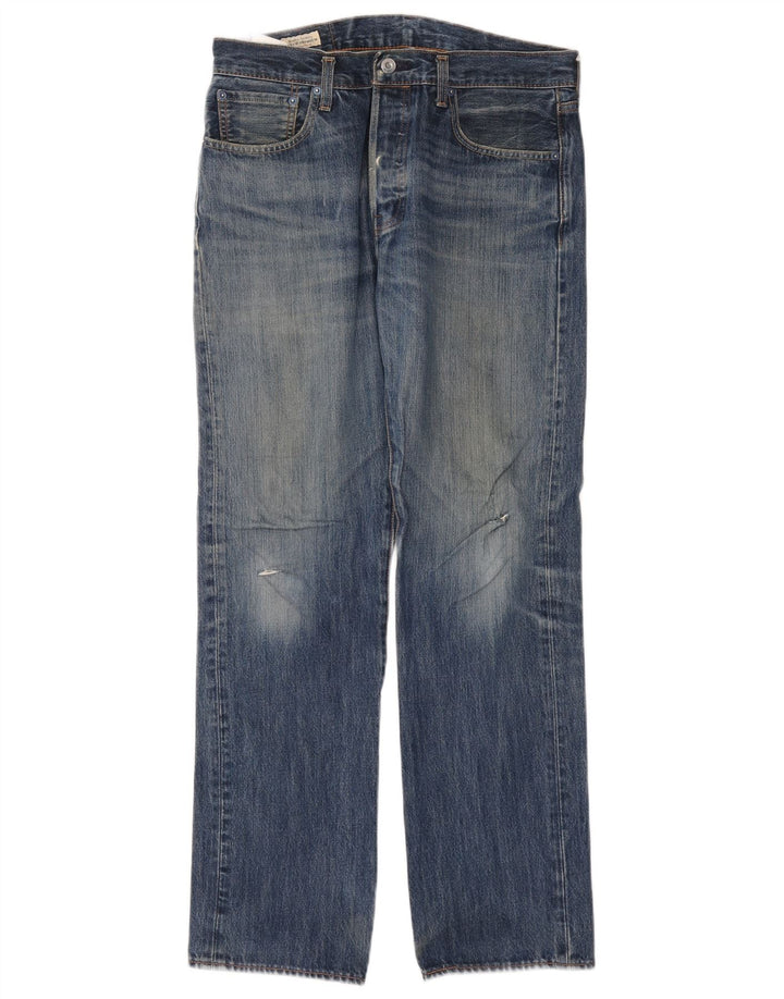 Levi's Herre 501 lige jeans W32 L32 blå bomuld