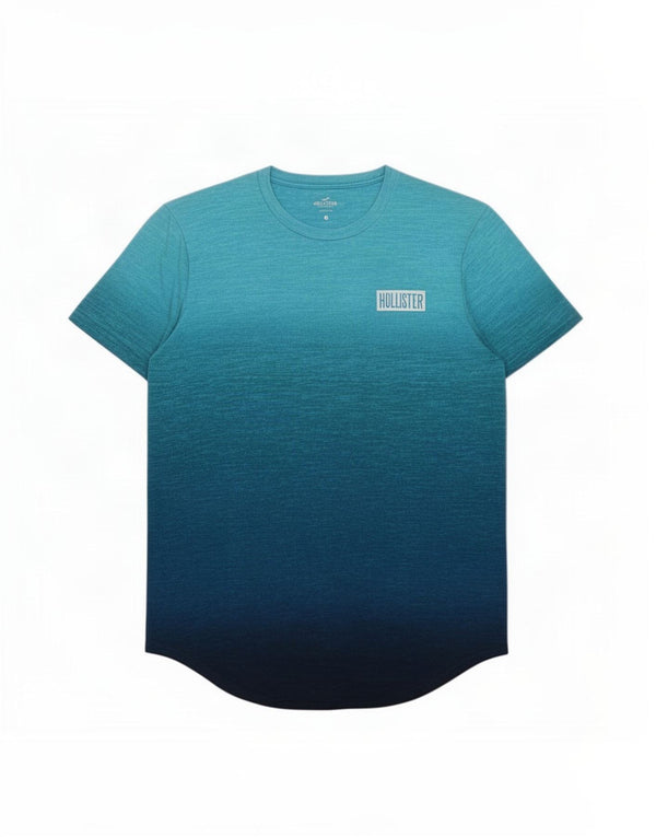 Hollister Herre grafisk T-shirt Top Medium Blue Flecked Bomuld