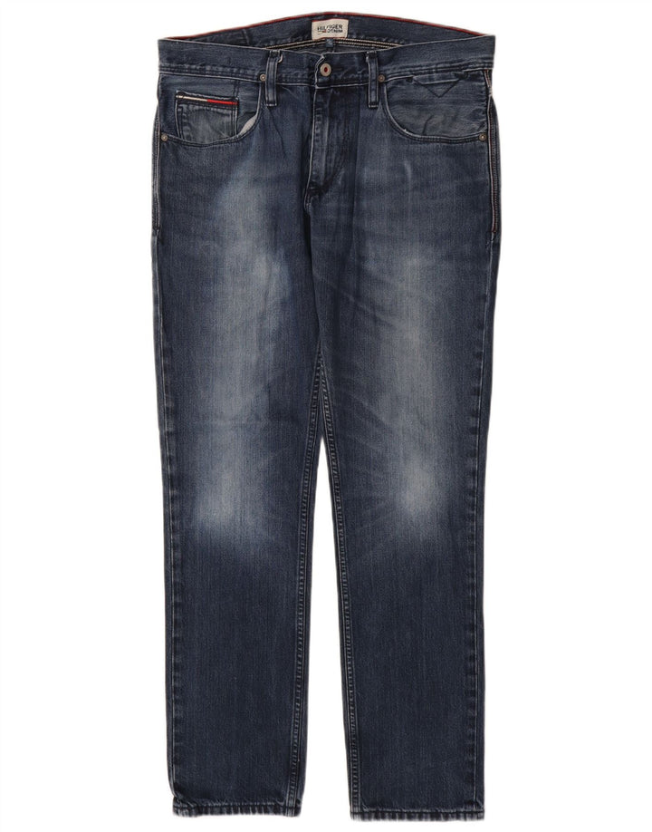 Tommy Hilfiger Straight Jeans til mænd W33 L32 Marineblå bomuld