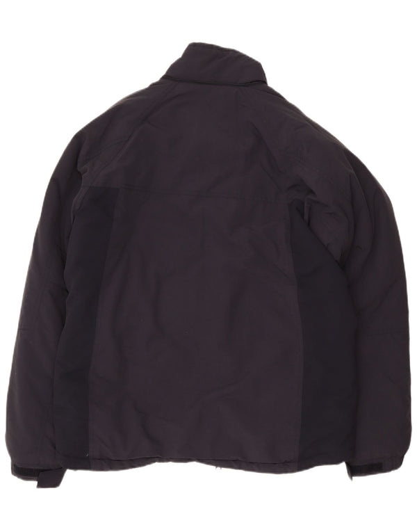 Woolrich Mens Graphic Windbreaker Jacket UK 40 Large Navy Blue Nylon