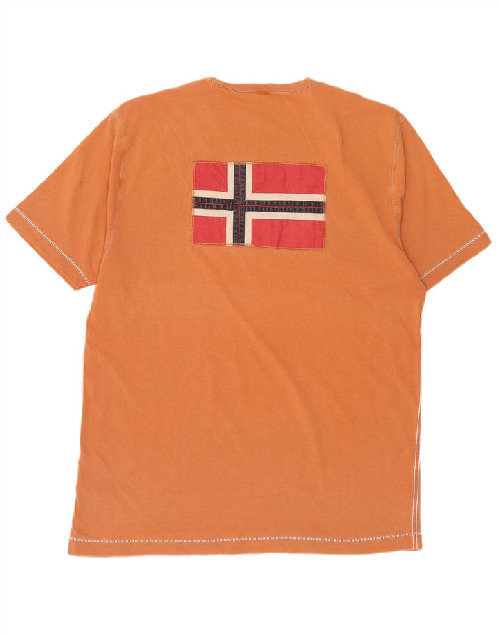 NAPAPIJRI Herre grafisk T-shirt top 2XL orange bomuld