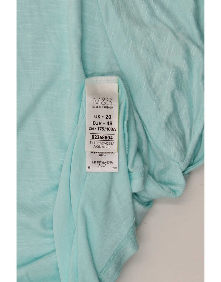 Marks & Spencer Damebluse Top UK 20 2XL Blå Flecked Viscose