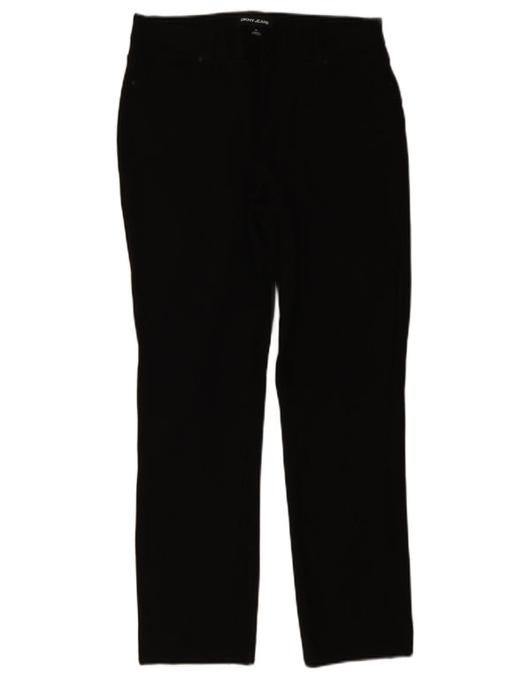 Dkny Womens Slim Casual Trousers Medium W30 L28 Black Viscose