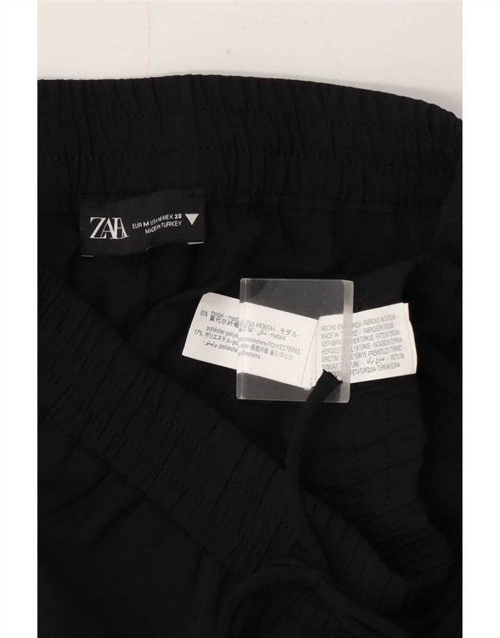 Zara Dame Slim Cropped Trousers Medium W28 L25 Sort Modal