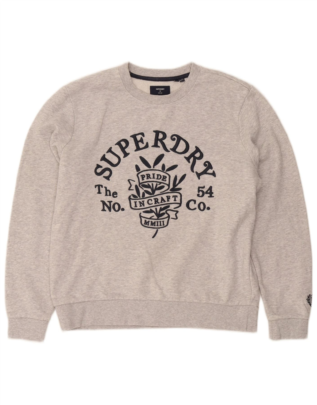 Superdry Womens Grafisk Oversized Sweatshirt Jumper UK 10 Small Grey Bomuld