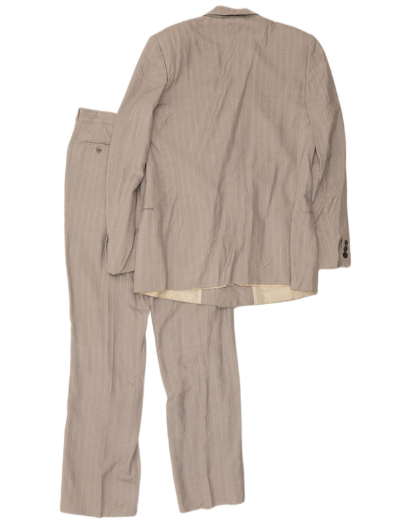 Vintage herre 2-delt jakkesæt IT 50 Medium W30 L30 Grå nålestribet silke