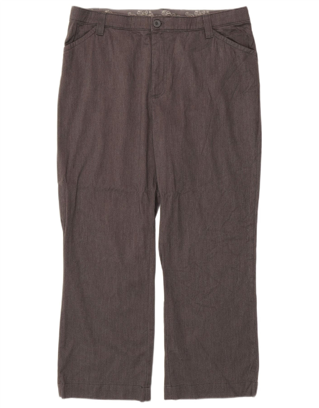 LEE Dame Højtaljede Lige Casual Bukser US 18 2XL W38 L29 Grå