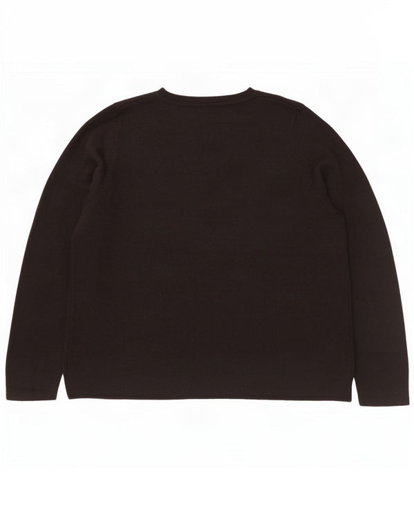 Marks & Spencer Dame Boat Neck Jumper Sweater UK 18 XL Brun Akryl
