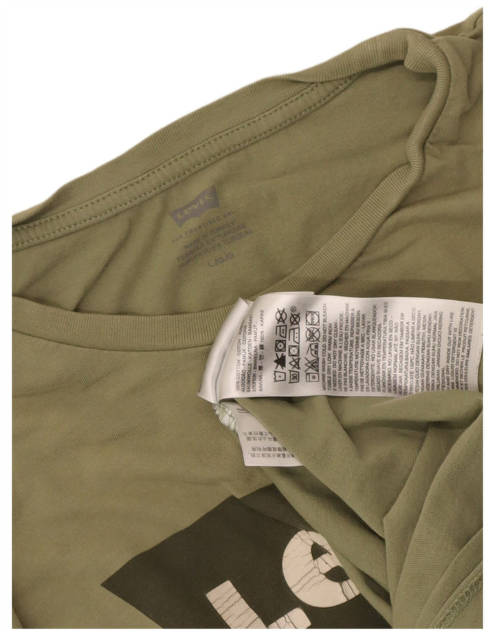 Levi's Herre grafisk T-shirt Top Stor Khaki Bomuld
