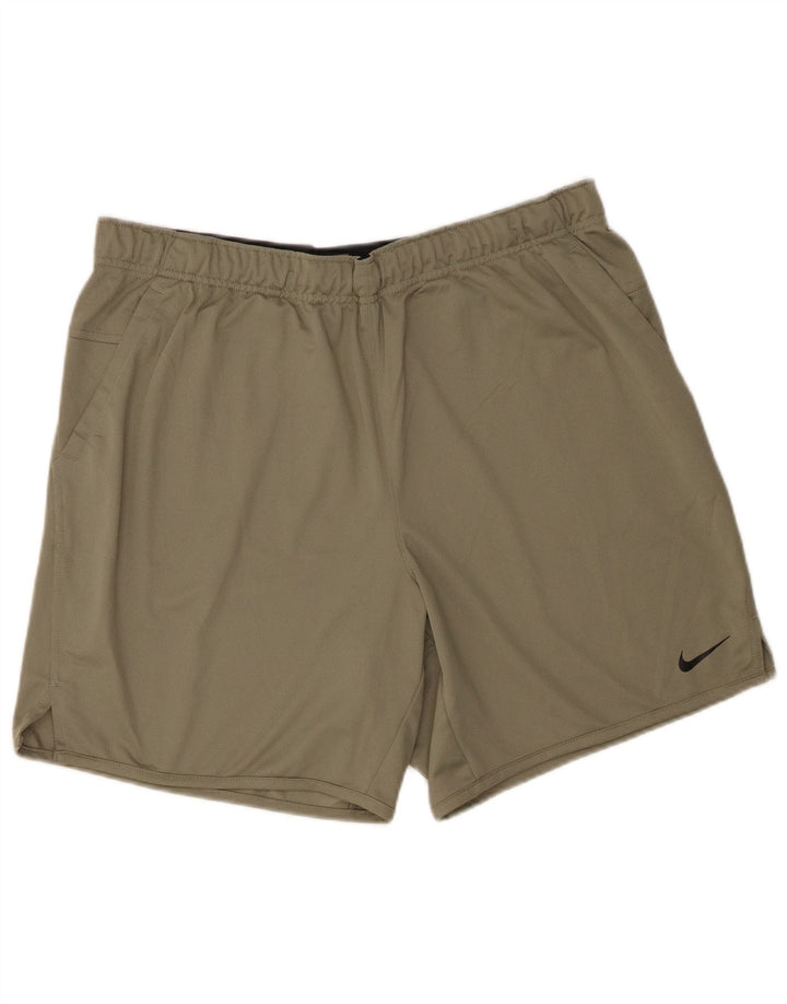 Nike Herre Dri Fit Sportshorts XL Khaki Polyester