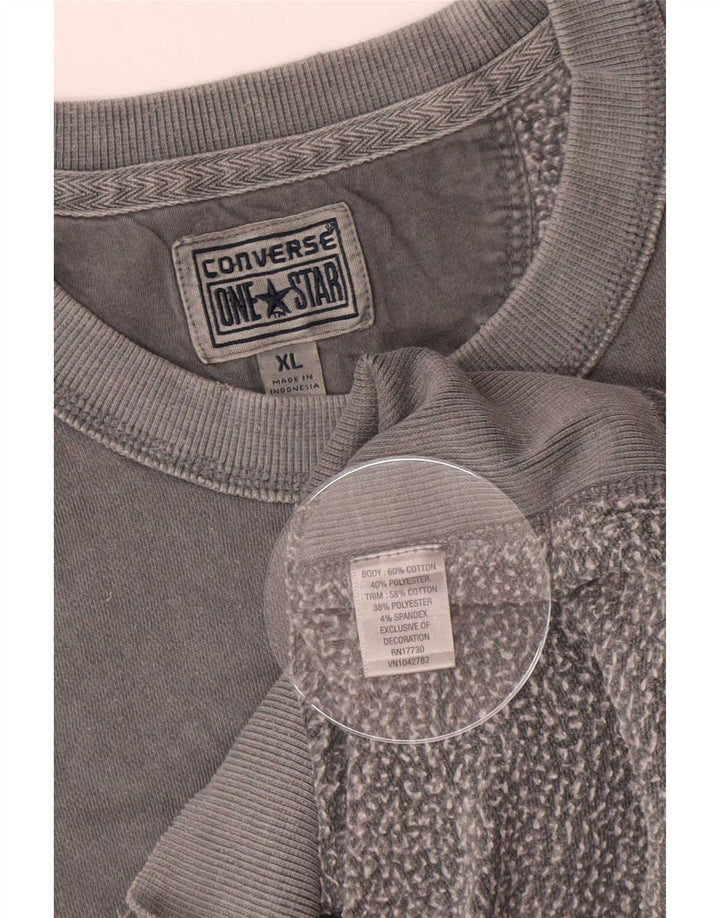 Converse Dame Sweatshirt Jumper UK 18 XL Grå Bomuld