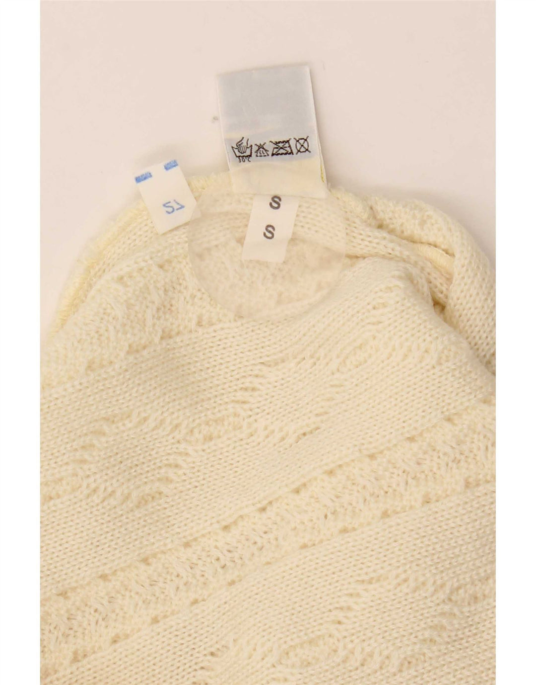 Vintage herre rund hals sweater lille beige