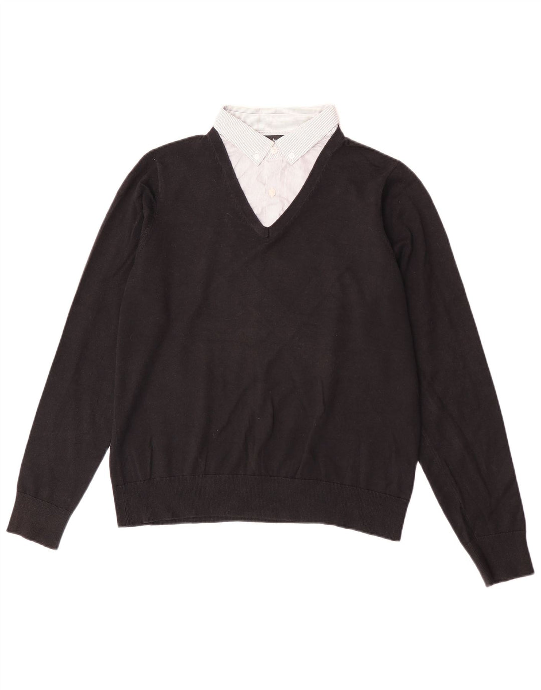 Marks & Spencer Herre Autograph V-hals sweater Medium Sort Bomuld