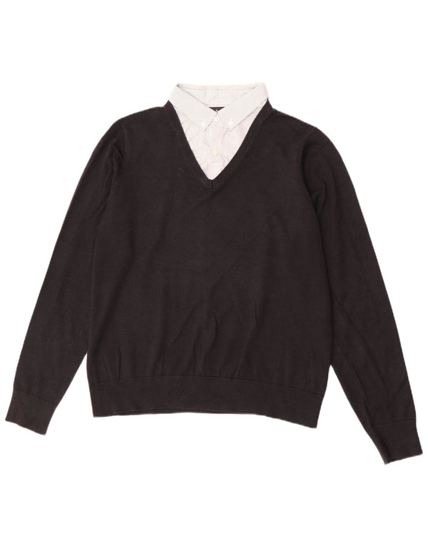 Marks & Spencer Herre Autograph V-hals sweater Medium Sort Bomuld