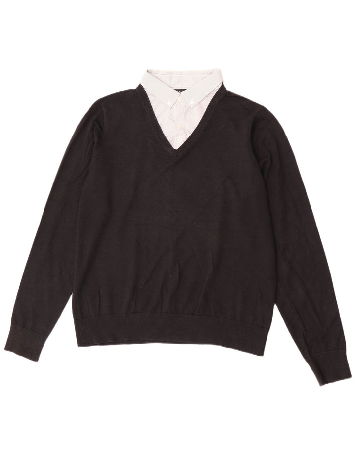 Marks & Spencer Herre Autograph V-hals sweater Medium Sort Bomuld
