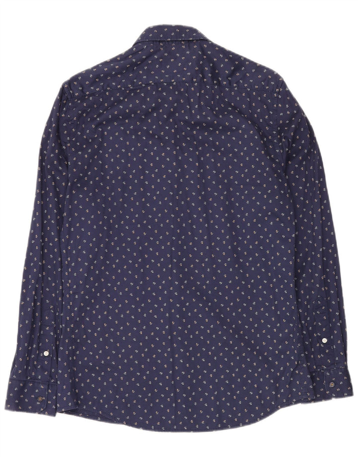 ZARA Herre Slim Fit skjorte Medium Navy Blue Floral