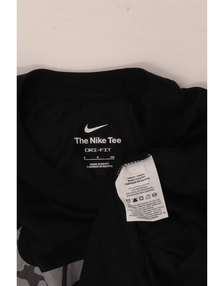 Nike Herre Dri Fit grafisk T-shirt top lille sort bomuld