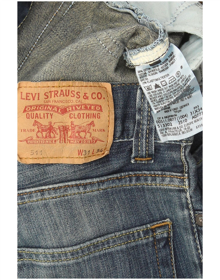 Levi's Herre 511 Slim Jeans W31 L34 Marineblå Bomuld