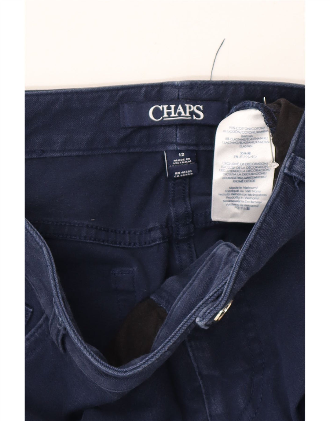Chaps Lige jeans til kvinder US 12 Large W32 L28 Marineblå Bomuld