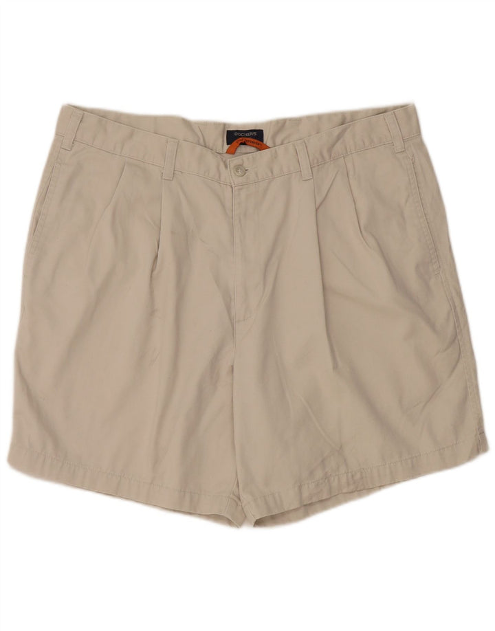 DOCKERS Herre Stain Defender Pegged Chino Shorts W38 XL Grå Bomuld