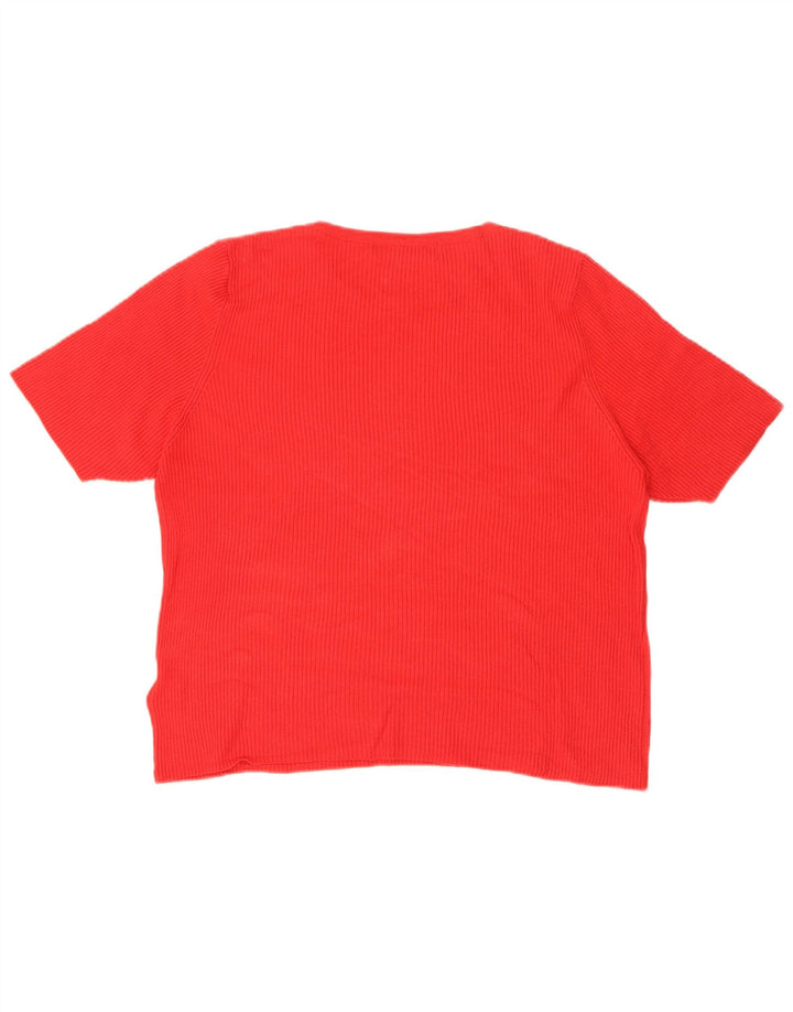 Marks & Spencer T-shirt top til kvinder UK 18 XL Rød viskose