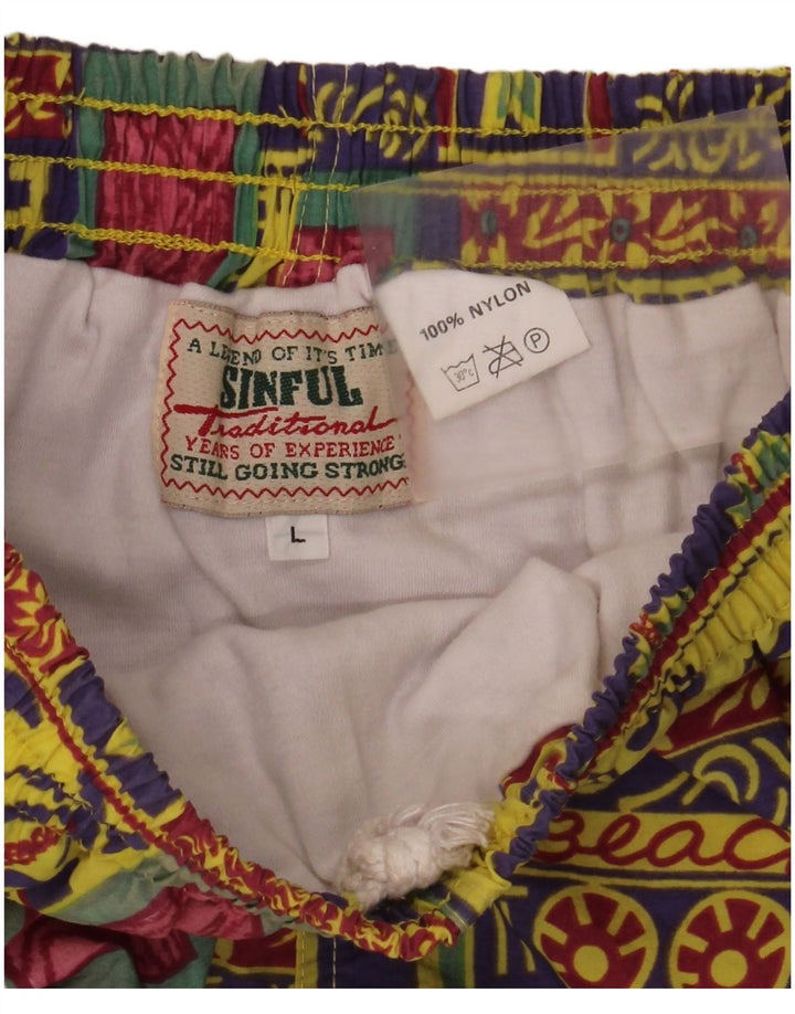 Syndige Herre grafiske sportsshorts Store flerfarvede Patchwork Hawaiian