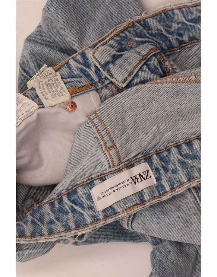 Zara Dame Denim Shorts EU 40 Medium W30 Blå Bomuld