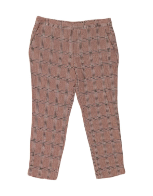 Zara Womens Crop Slim Chino-bukser EU 38 Small W28 L23 Pink ternet viskose