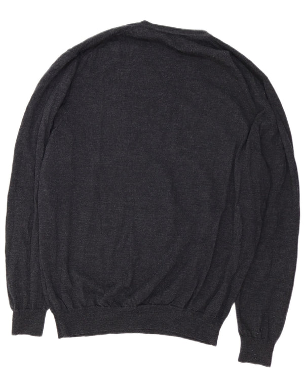 Harmont & Blaine Herre V-hals sweater 5XL grå uld