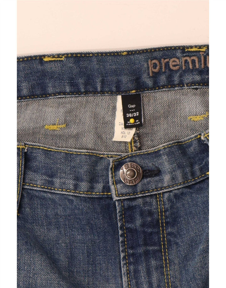 Gap Herre Premium Slim Straight Jeans W36 L32 Blå Bomuld