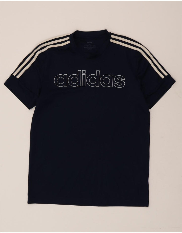 Adidas grafisk t-shirt til mænd, medium marineblå polyester