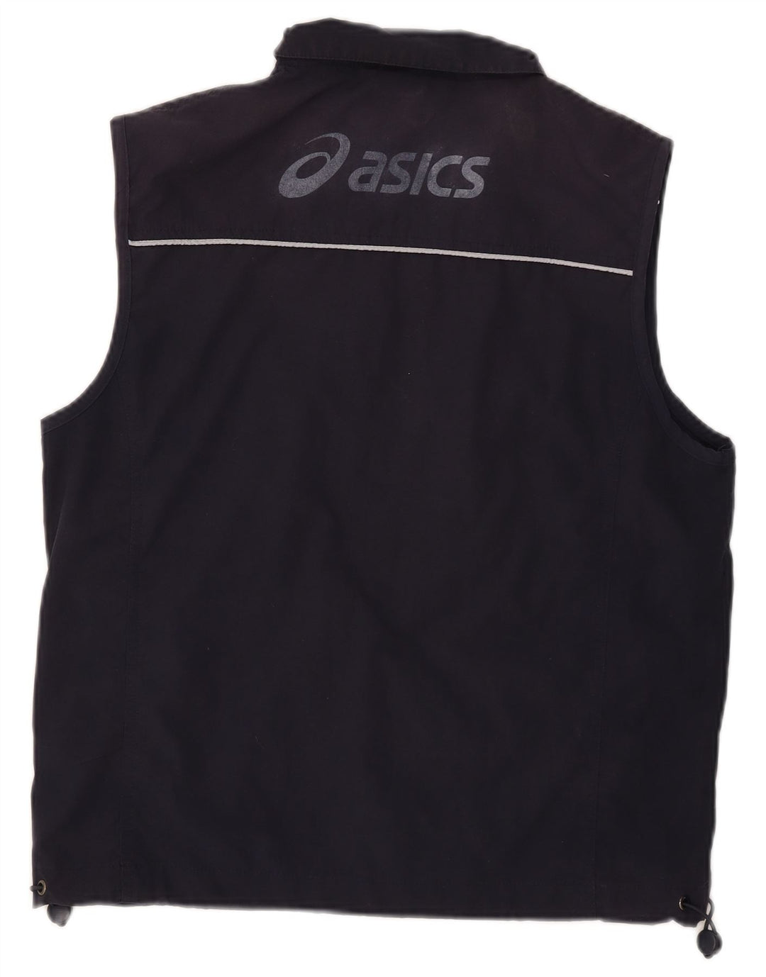 Asics Herre Graphic Utility Gilet UK 38 Medium Navy Blue Polyester