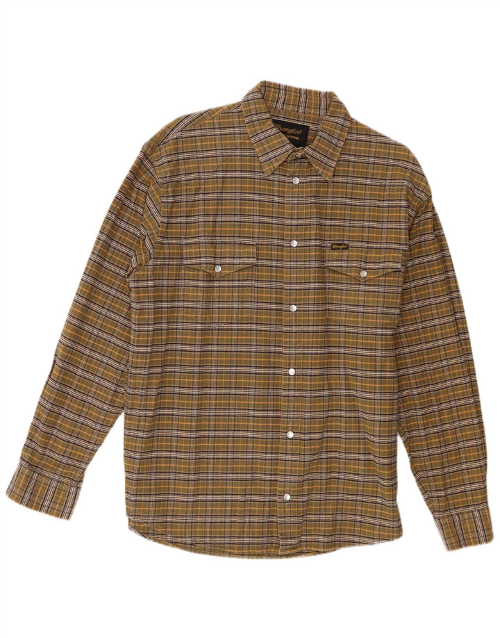 Wrangler Herre Flanelskjorte Stor Khaki Ternet Bomuld