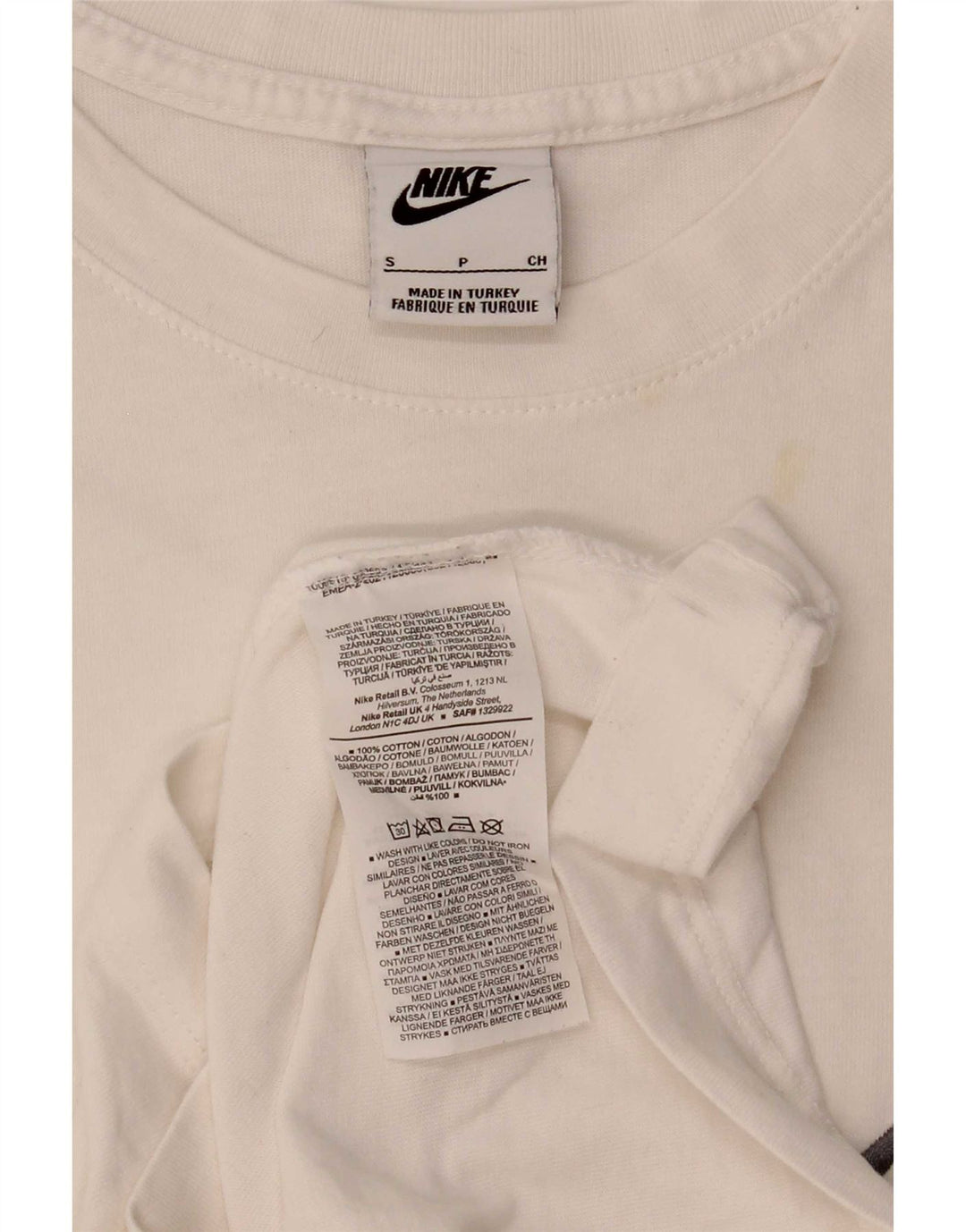 Nike grafisk T-shirt top til mænd, lille hvid bomuld