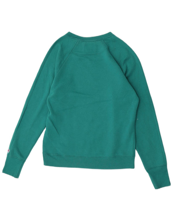 Champion Womens Sweatshirt Jumper UK 14 Medium Green Polyester