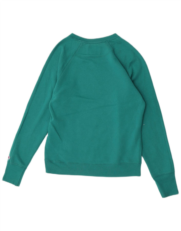 Champion Womens Sweatshirt Jumper UK 14 Medium Green Polyester